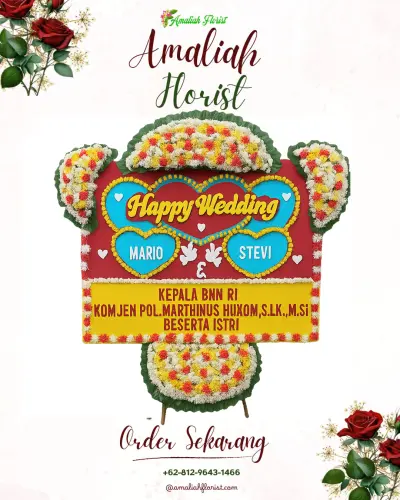Karangan Papan Bunga Pernikahan di Pasirlayung
